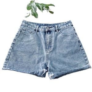Or FREE! SHEIN Extra High Waist Light Wash Mom Jean Shorts